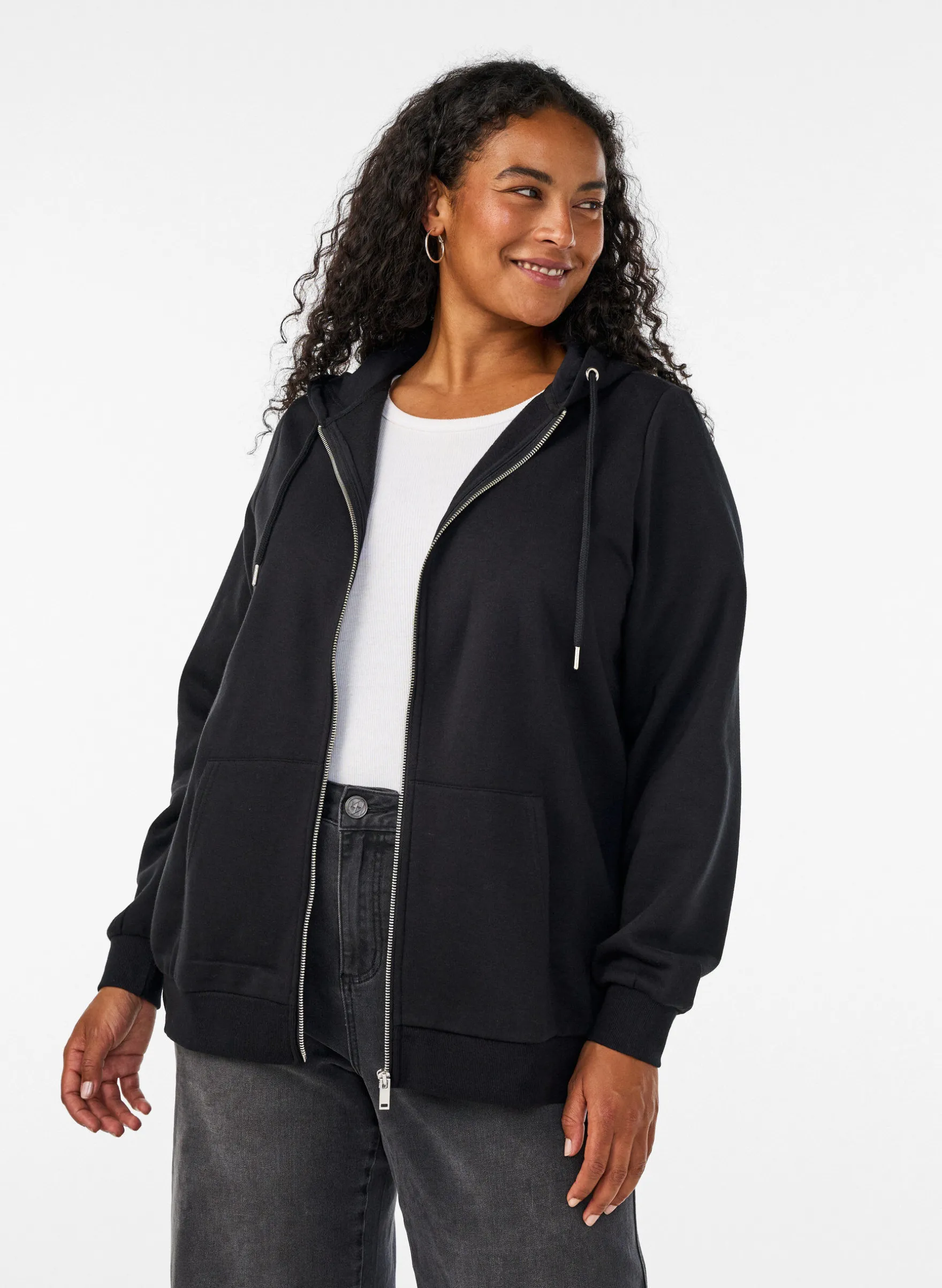 Kapuzensweatshirt mit Reißverschluss und Taschen