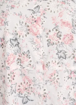 Kleid aus Baumwolle mit geblümtem Muster und Broderie Anglaise