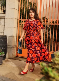 Kleid mit Smock und Blumenprint