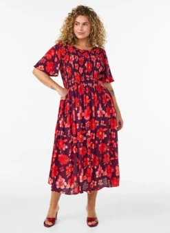 Kleid mit Smock und Blumenprint