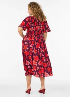 Kleid mit Smock und Blumenprint