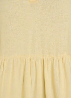 Knielanges A-Linien-Kleid aus Leinen und Viskose