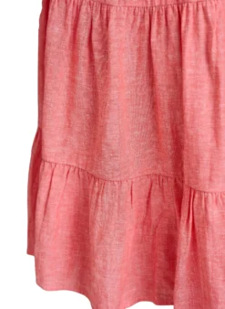 Knielanges A-Linien-Kleid aus Leinen und Viskose