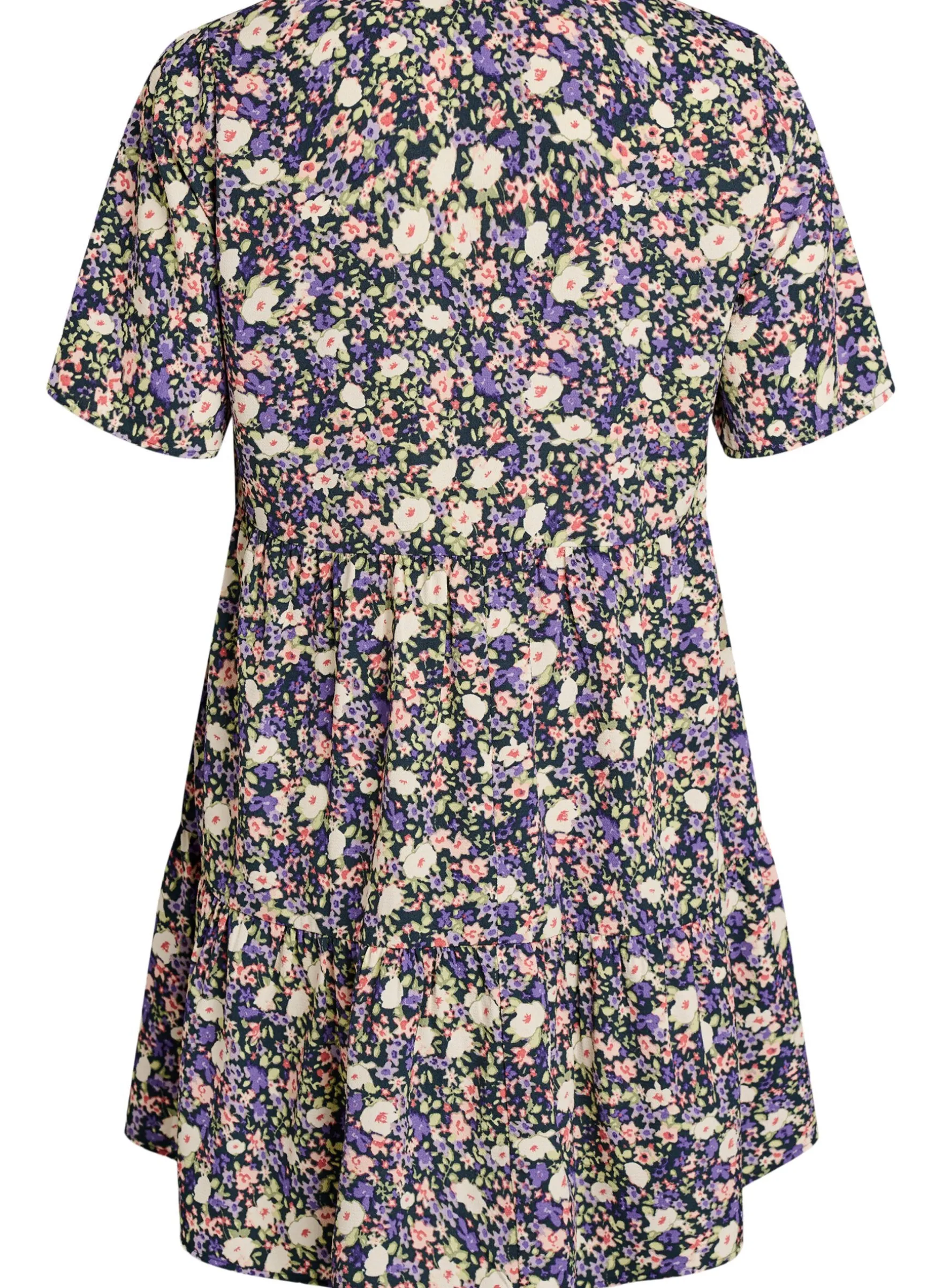 Kurzarmkleid mit A-Linie und Teilungsnähten