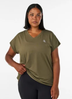 Kurzarm Trainingsshirt mit V-Ausschnitt