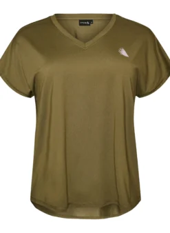 Kurzarm Trainingsshirt mit V-Ausschnitt