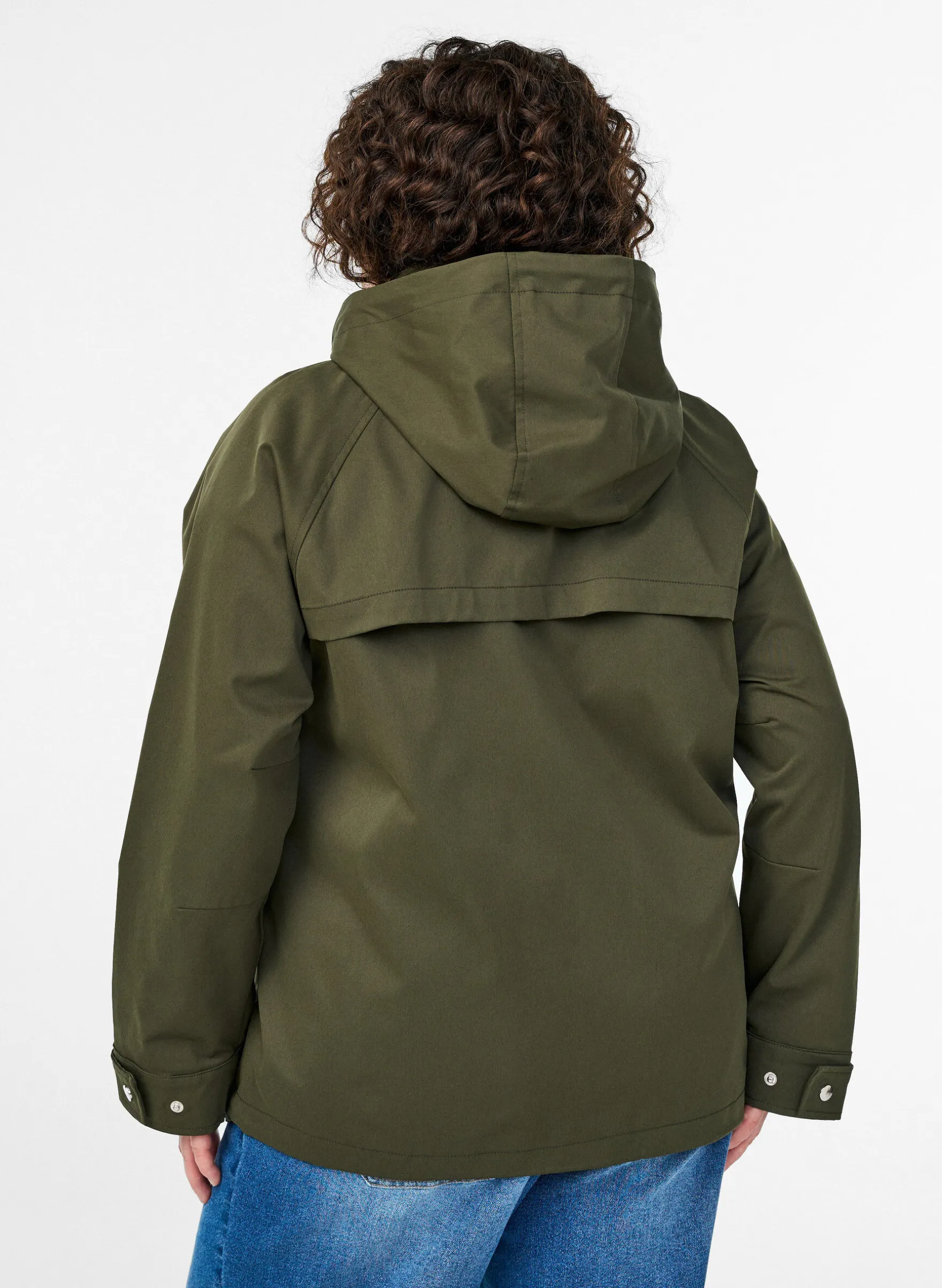 Kurze Frühlingsjacke mit abnehmbarer Kapuze