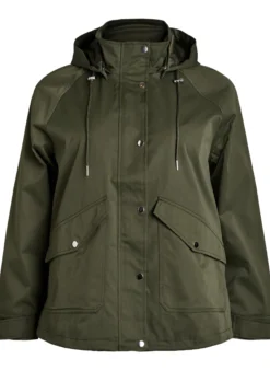 Kurze Frühlingsjacke mit abnehmbarer Kapuze