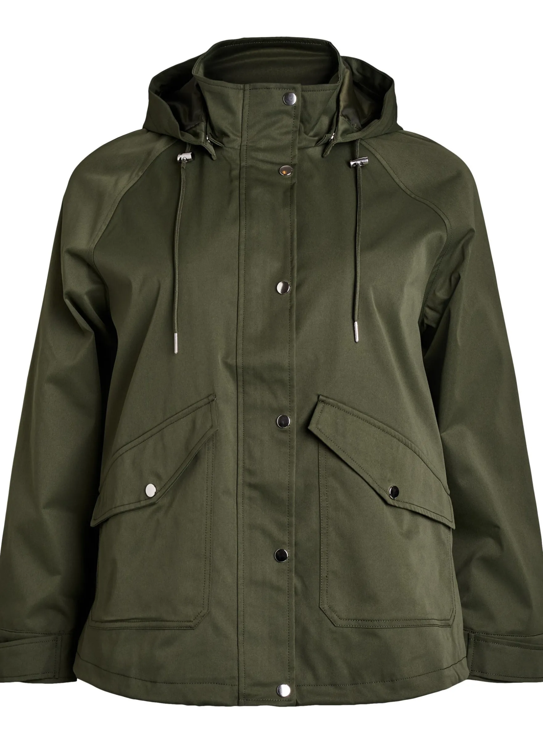 Kurze Frühlingsjacke mit abnehmbarer Kapuze