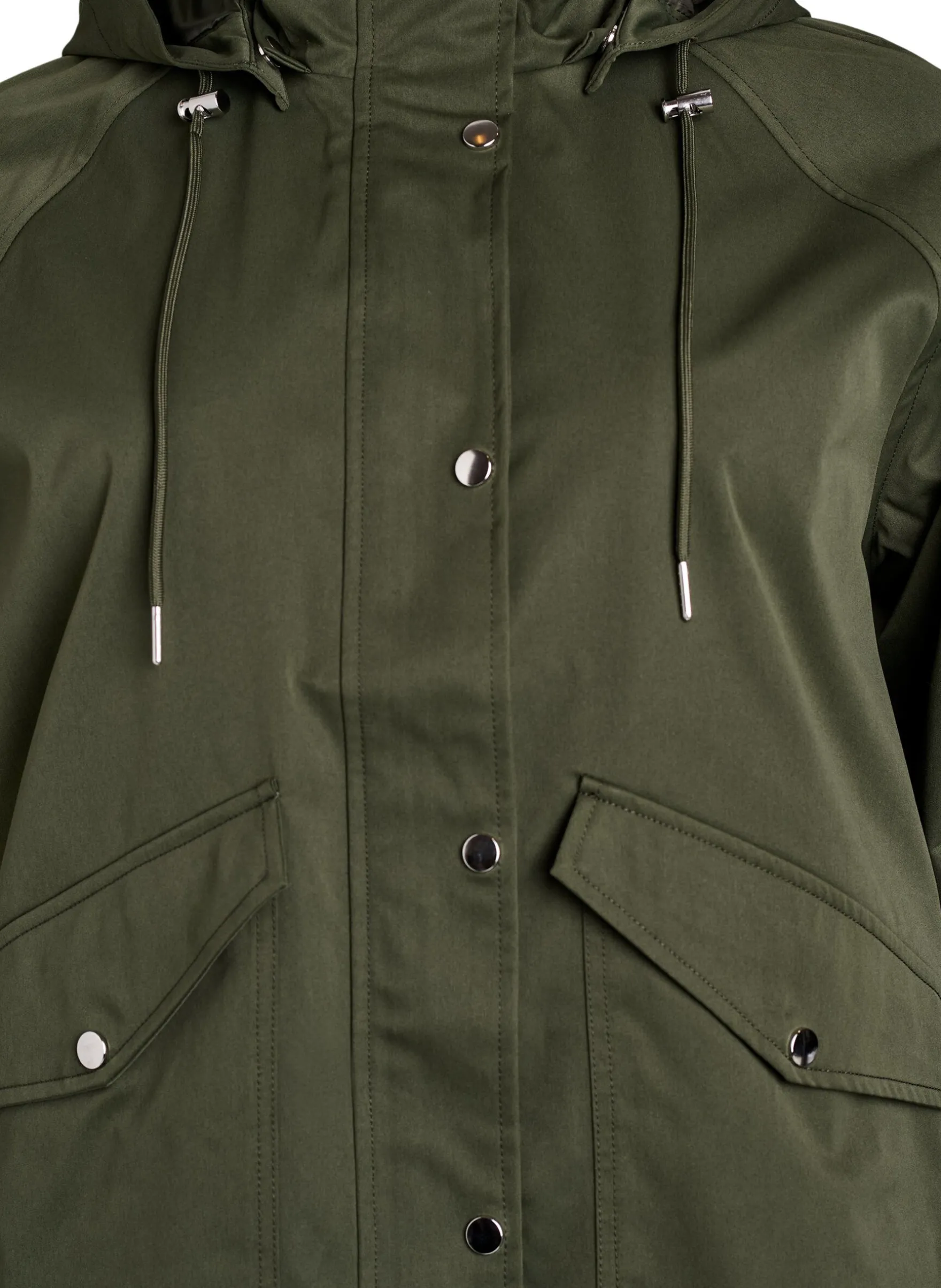 Kurze Frühlingsjacke mit abnehmbarer Kapuze