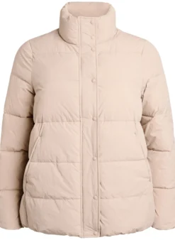 Kurze gepolsterte Pufferjacke mit hohem Kragen