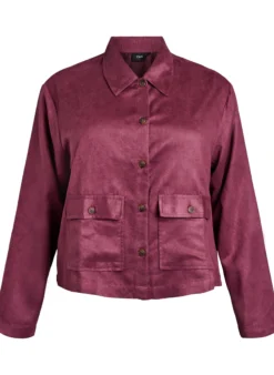 Kurze Jacke aus Wildlederimitat mit Taschen