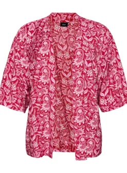 Kurzer Kimono aus Viskose mit 3/4-Ärmeln