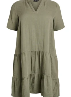 Kurzes A-Linien-Kleid aus Baumwollmusselin