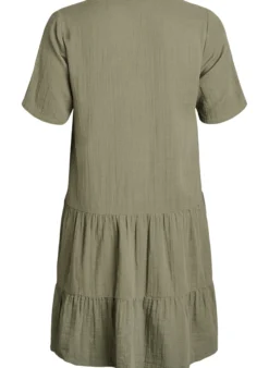 Kurzes A-Linien-Kleid aus Baumwollmusselin