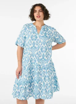 Kurzes A-Linien-Kleid aus Baumwollmusselin