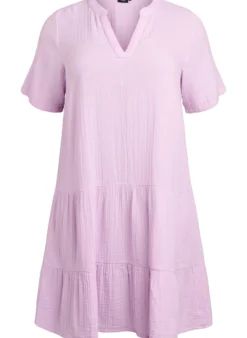 Kurzes A-Linien-Kleid aus Baumwollmusselin