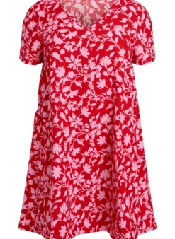 Kurzes A-Linien-Kleid mit floralem Print