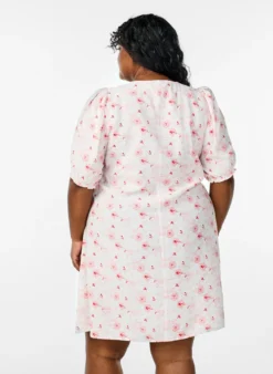 Kurzes A-Linien-Kleid mit geblümtem Print