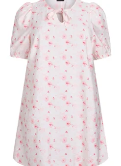 Kurzes A-Linien-Kleid mit geblümtem Print