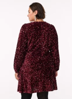 Kurzes A-Linien-Pailletten-Kleid
