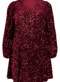 Kurzes A-Linien-Pailletten-Kleid