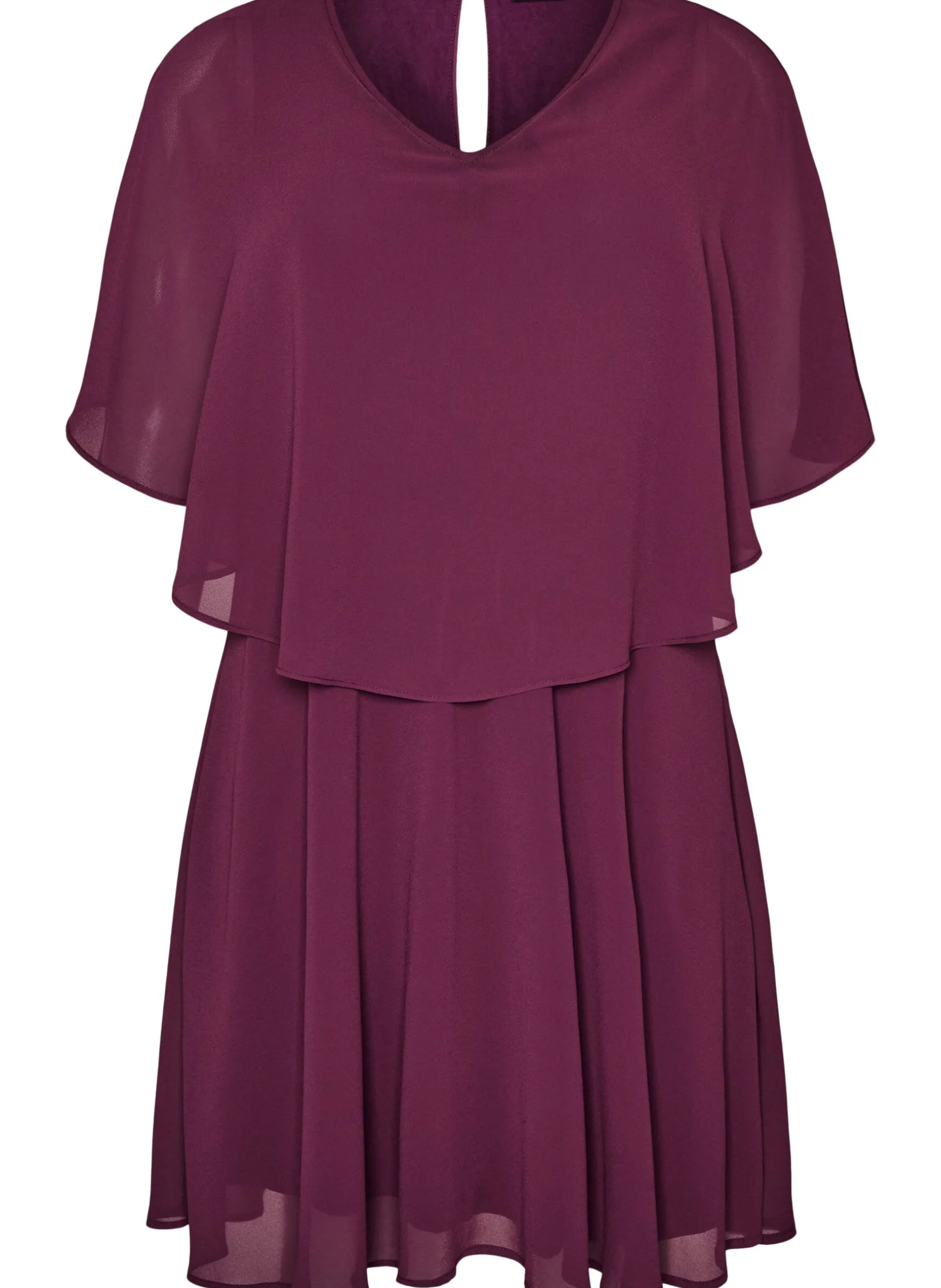 Kurzes Chiffon-Partykleid mit Lagen-Effekt