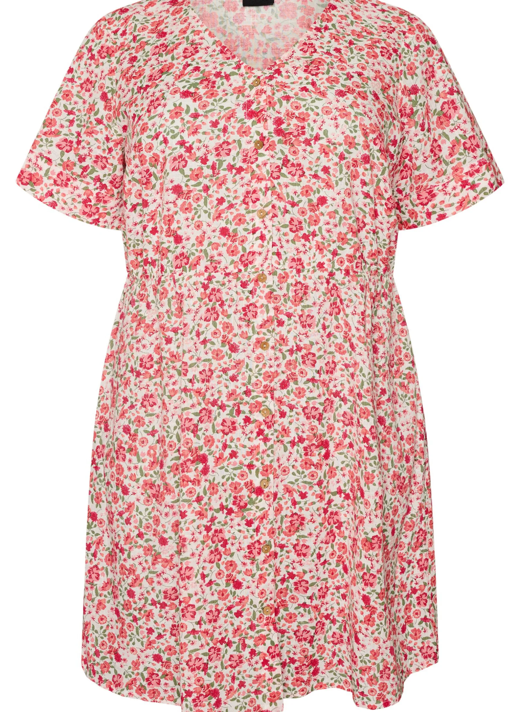 Kurzes Kleid aus Baumwolle mit Blumenprint