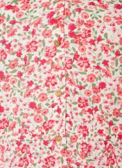 Kurzes Kleid aus Baumwolle mit Blumenprint
