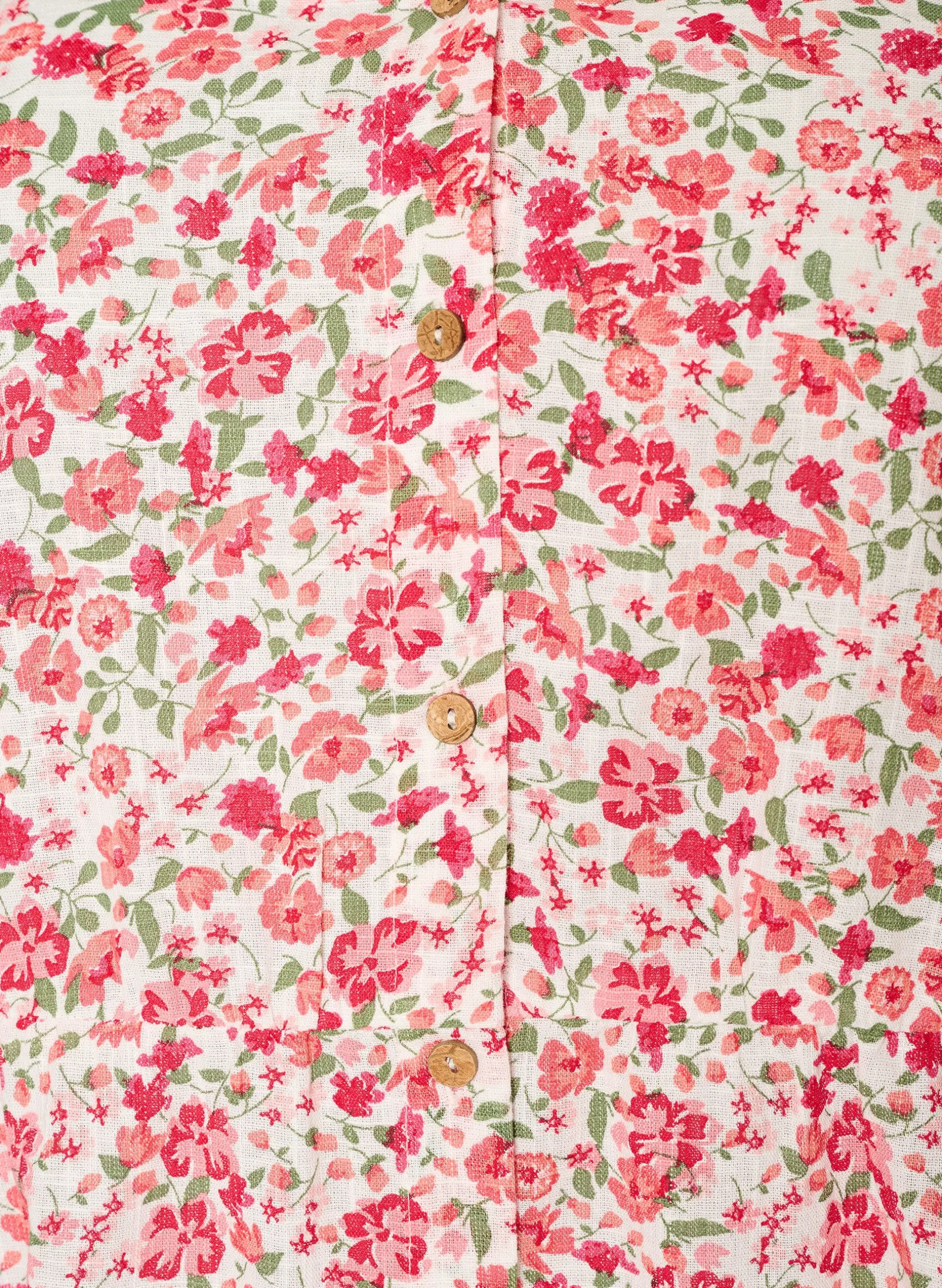 Kurzes Kleid aus Baumwolle mit Blumenprint