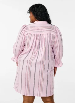 Kurzes Kleid aus Baumwolle mit Streifenmuster