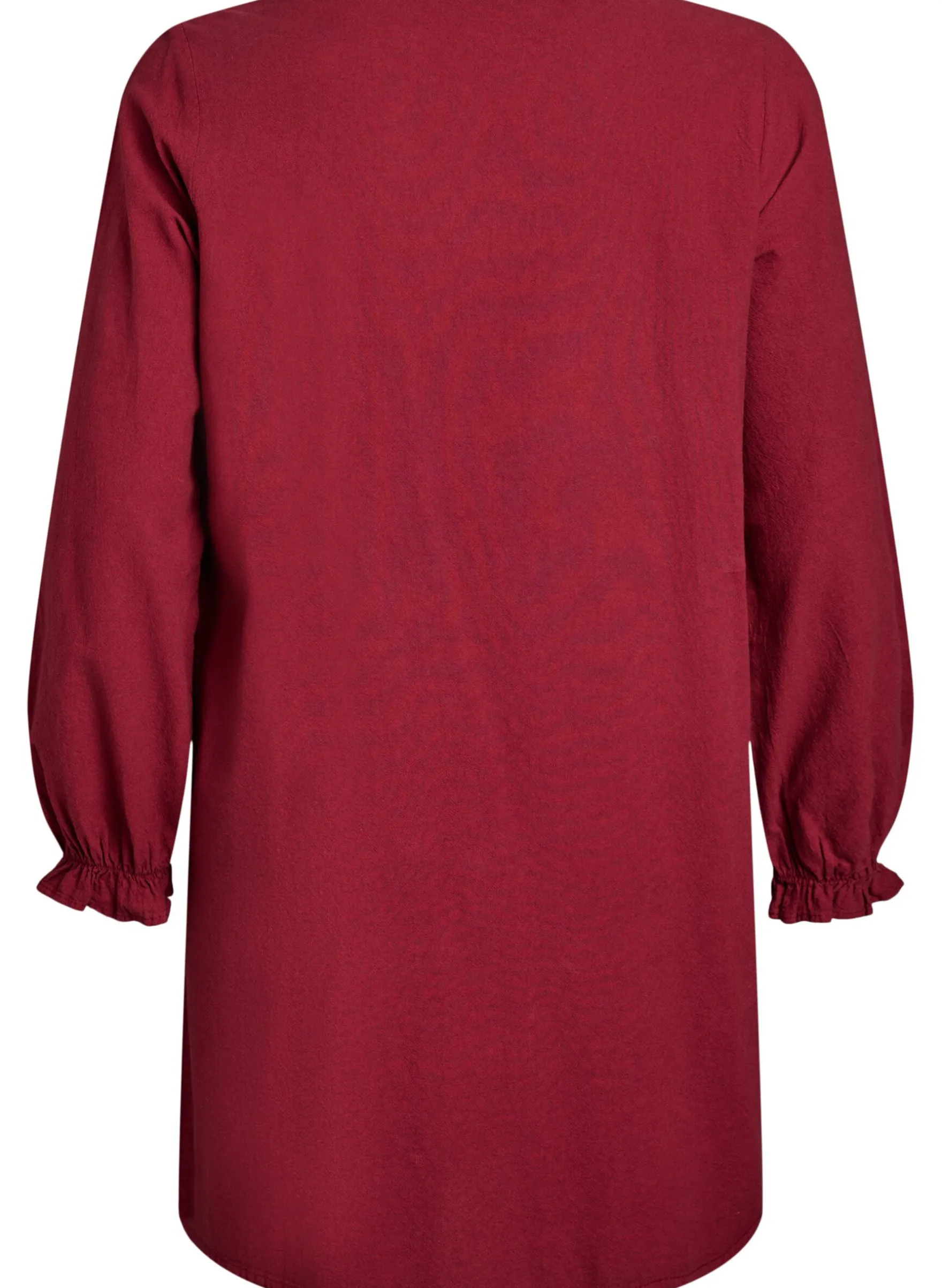 Kurzes Kleid aus Baumwolle mit V-Ausschnitt