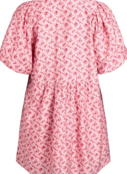 Kurzes Kleid aus Viskose mit Empire-Schnitt und Ballonärmeln