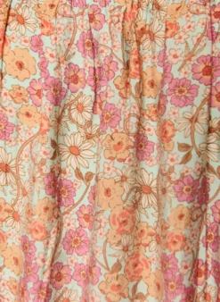 Kurzes Kleid aus Viskose mit Smock und Blumenprint
