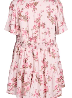 Kurzes Kleid mit Blumenprint und V-Ausschnitt