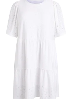 Kurzes Kleid mit Spitzenmuster und Lagenrock