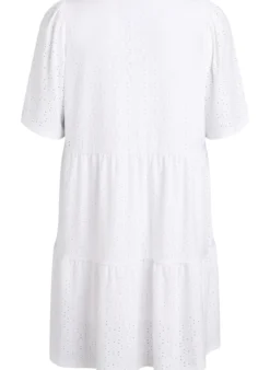 Kurzes Kleid mit Spitzenmuster und Lagenrock