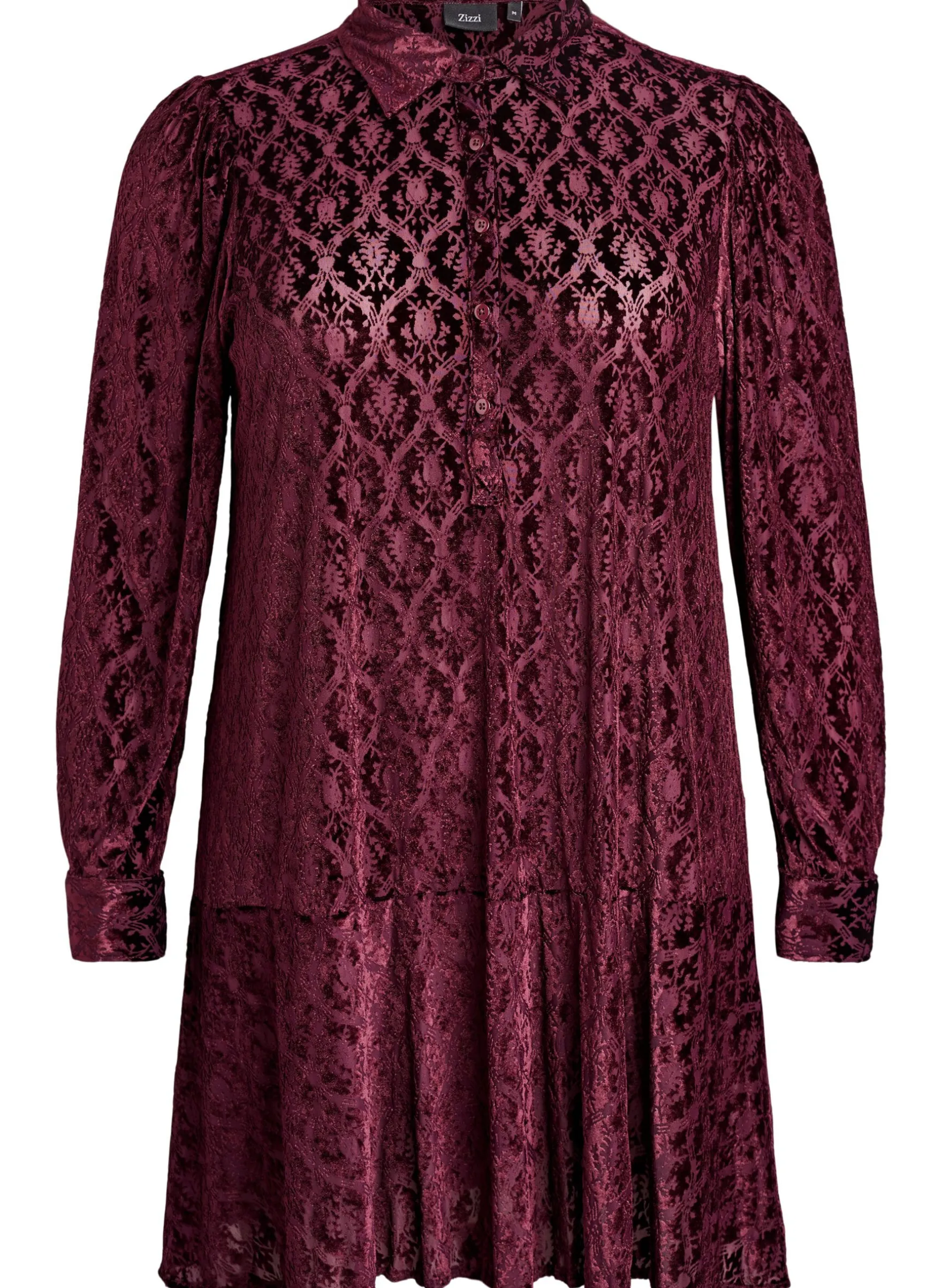 Kurzes Kleid mit Veloursmuster