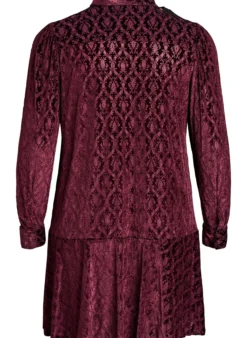 Kurzes Kleid mit Veloursmuster