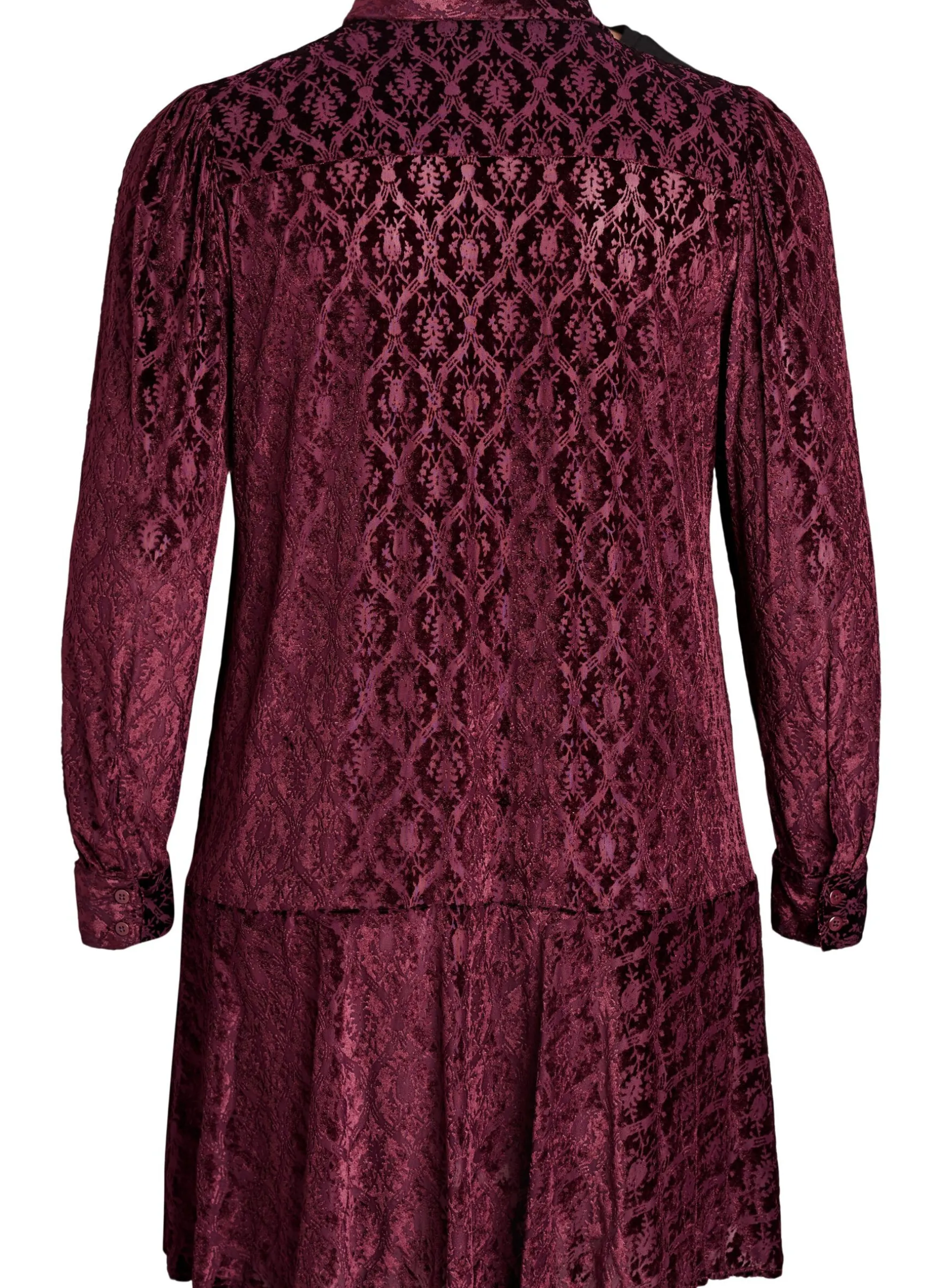 Kurzes Kleid mit Veloursmuster