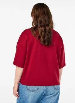 Kurzes Loose-Fit T-Shirt aus Modal-Mix