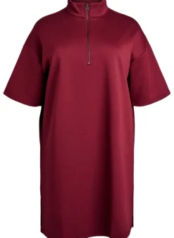 Kurzes Sweatshirtkleid mit hohem Kragen und Reißverschluss
