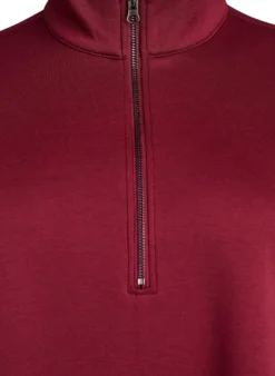 Kurzes Sweatshirtkleid mit hohem Kragen und Reißverschluss