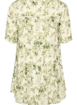 Kurzes Viskosekleid mit Spitzenbesatz und A-Linien-Schnitt
