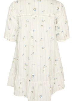 Kurzes Viskosekleid mit Spitzenbesatz und A-Linien-Schnitt