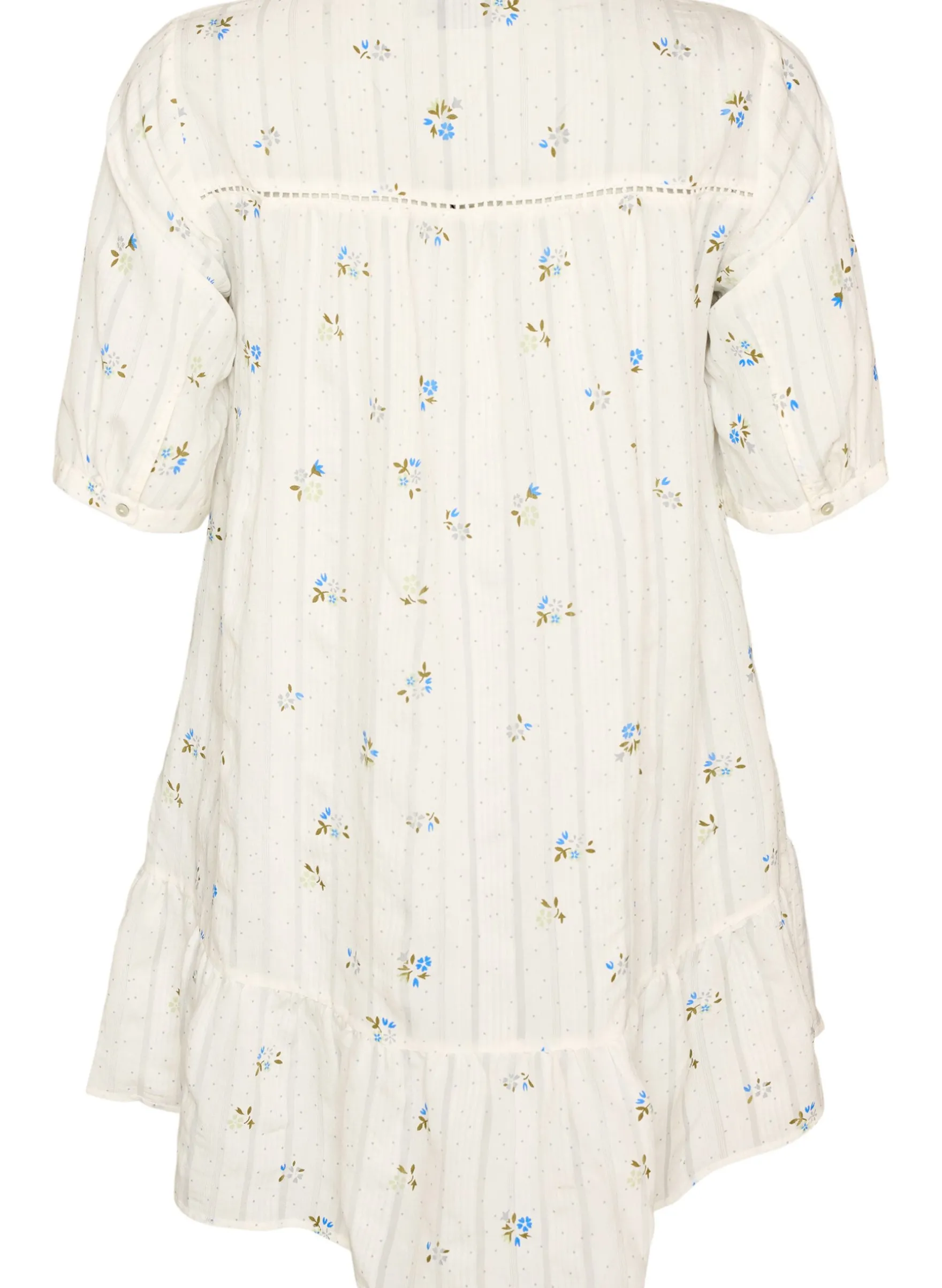 Kurzes Viskosekleid mit Spitzenbesatz und A-Linien-Schnitt