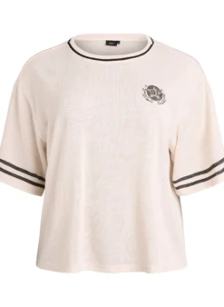 Kurzärmelige Bluse mit Kontraststreifen