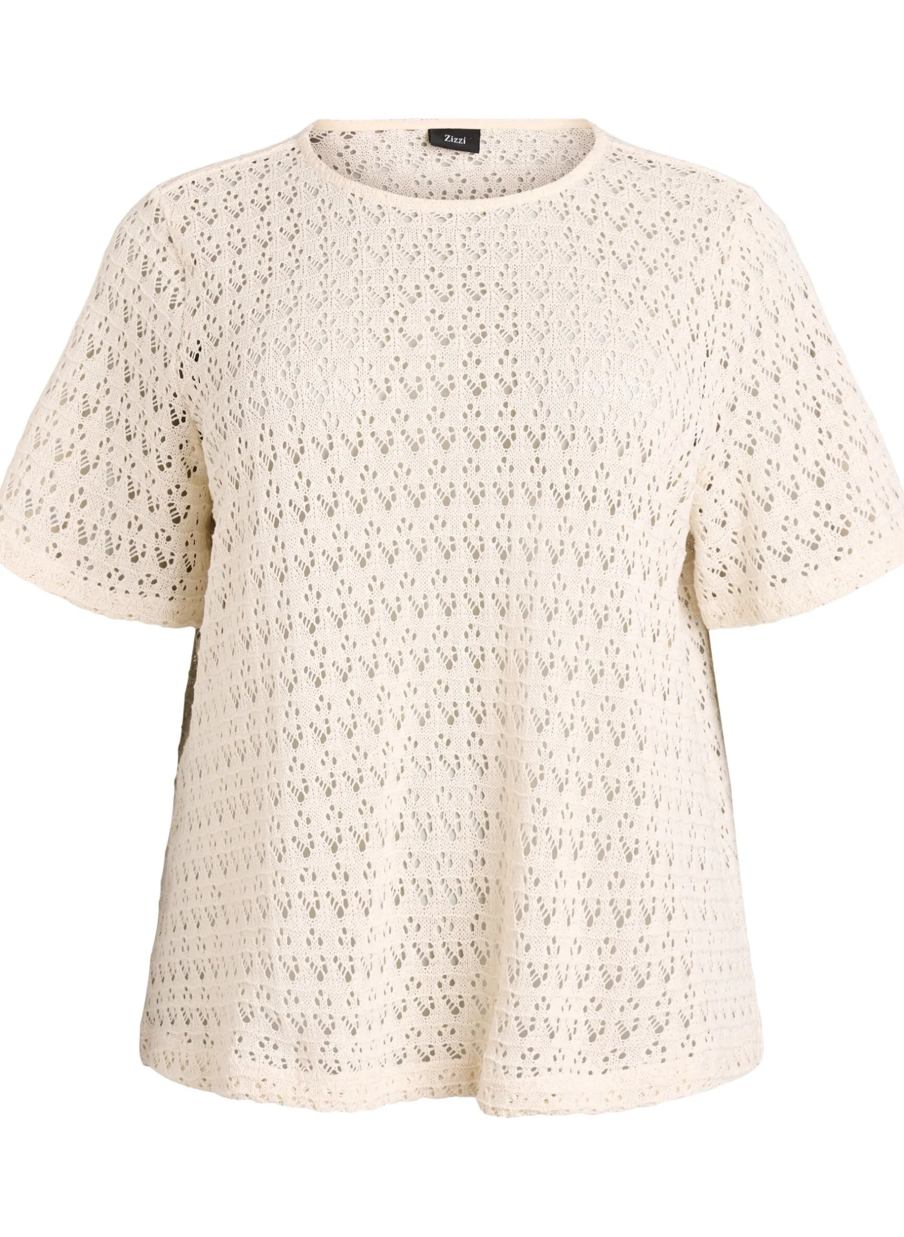 Kurzärmelige Bluse mit Lochstickerei
