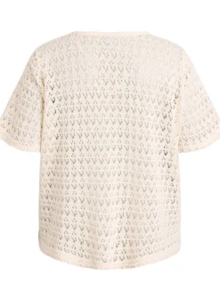 Kurzärmelige Bluse mit Lochstickerei