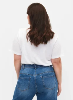 Kurzärmeliges Basic T-Shirt mit V-Ausschnitt